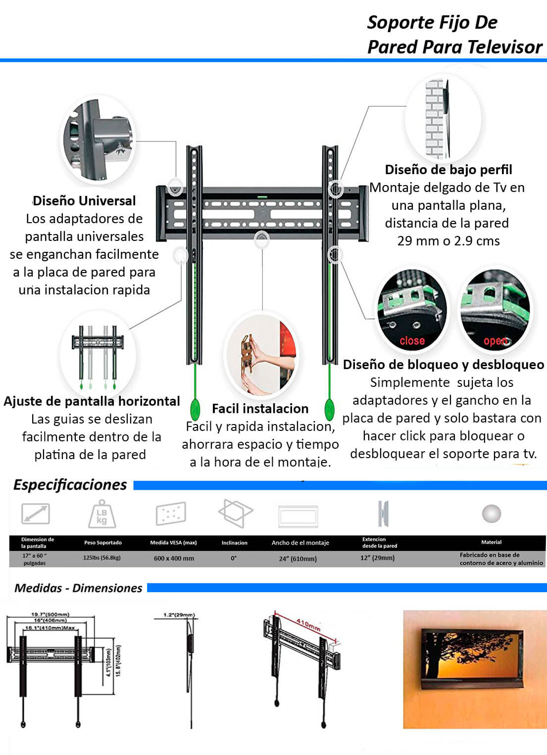 ficha tecnica soporte fijo para tv ficha tecnica soporte fijo para tv