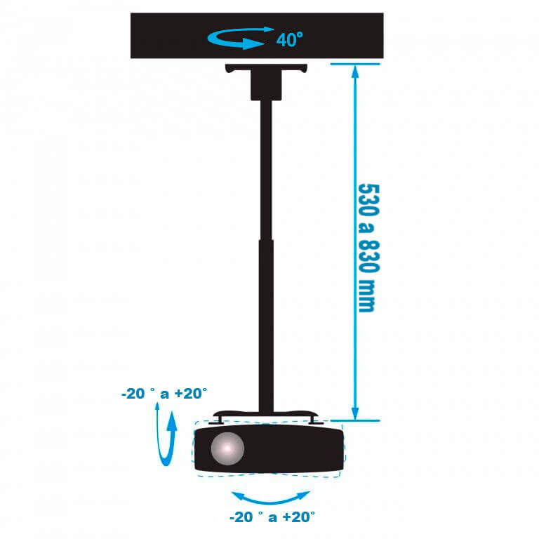 Soporte industrial para video proyector Soporte industrial para video proyector
