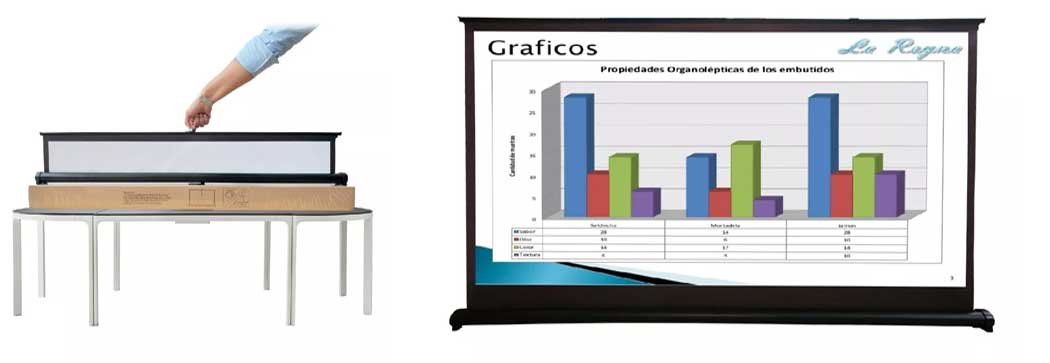 Telon de proyeccion portable de piso para videobeam Telon de proyeccion portable de piso para vidoebeam