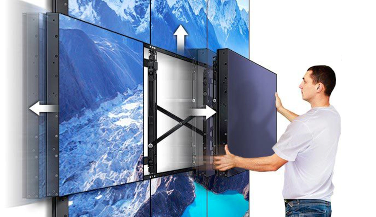Perforacion de pared para la correcta instalacion de soportes para videowall Perforacion de pared para la correcta instalacion de soportes para videowall