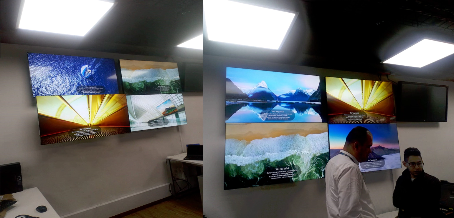 Instalacion de videowall de 4 monitores industriales Instalacion de videowall de 4 monitores industriales