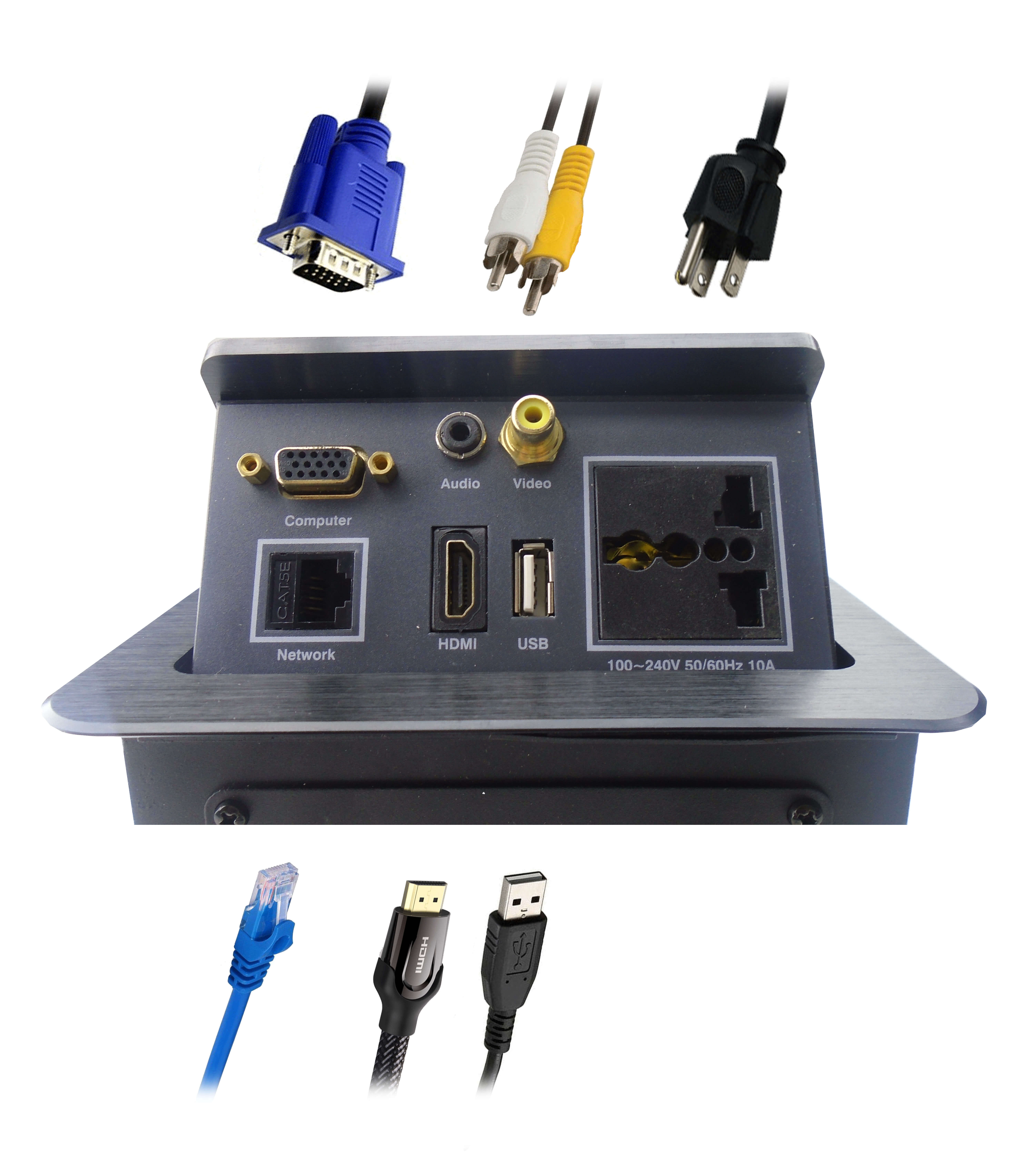 Caja de conexiones para 6 puertos de conectividad Caja de conexiones para 6 puertos de conectividad
