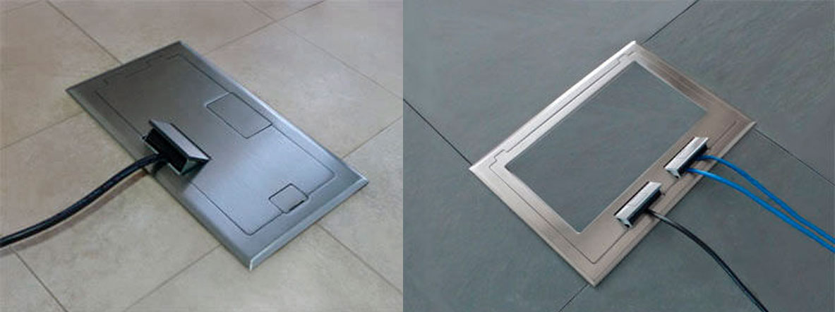 Grommet de piso para conexiones apertura push up Grommet de piso para conexiones apertura push up