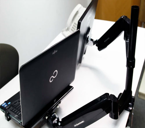 Soporte de brazo retractil para monitor y portatil Soporte de brazo retractil para monitor y portatil