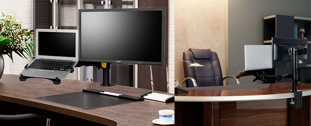 Soporte de brazo retractil para monitor y laptop Soporte de brazo retractil para monitor y laptop