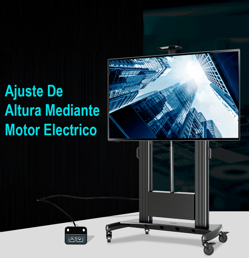 Soporte de tv con ajuste de altura mediante motor electrico y mando a distancia Soporte de tv con ajuste de altura mediante motor electrico y mando a distancia