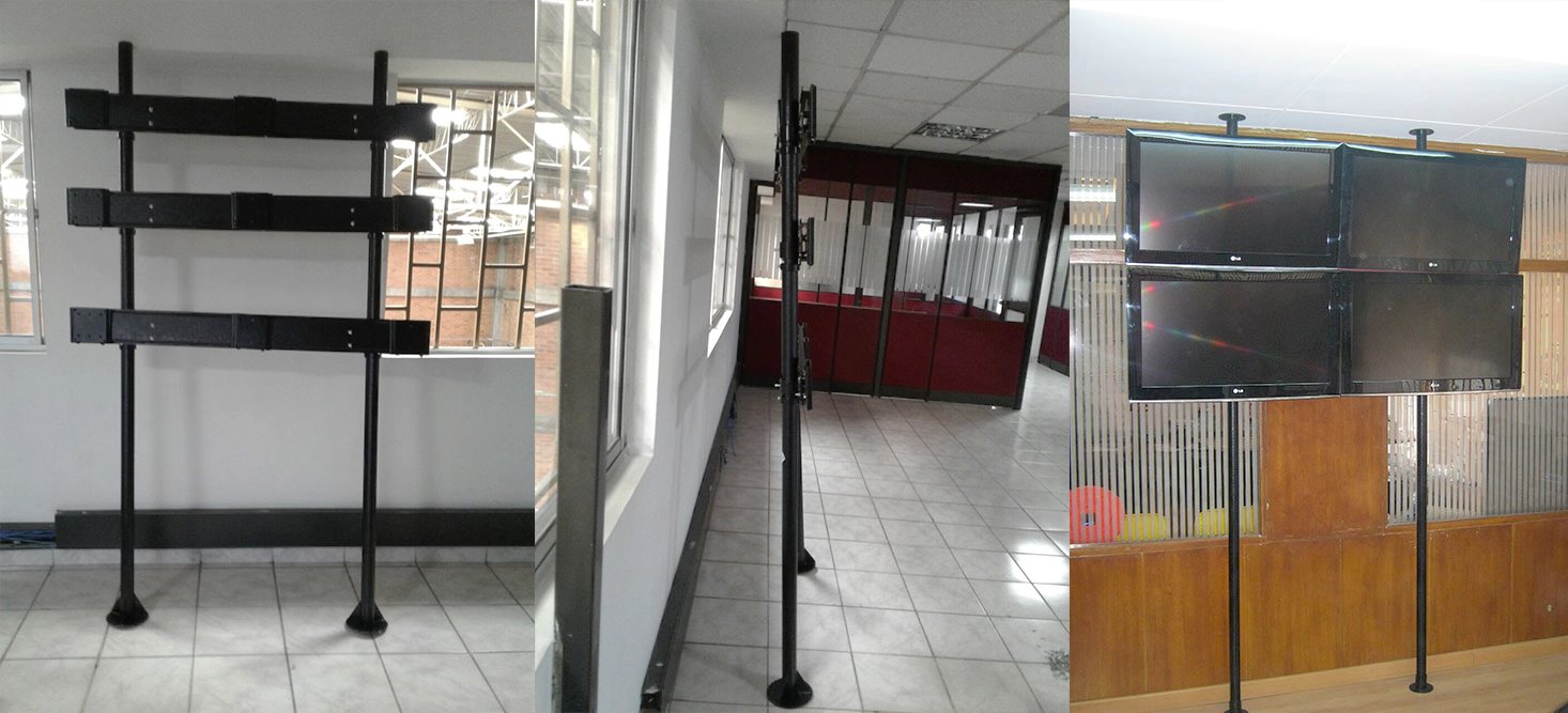 Soporte piso a techo para la instalacion de varias pantallasd Soporte piso a techo para la instalacion de varias pantallasd