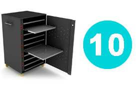 Mueble tipo armario para transportar 10 laptops